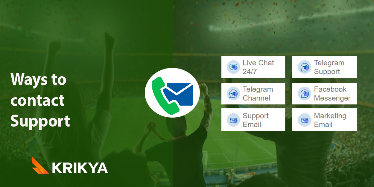 Ways to contact Krikya Support